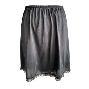 Warner's Perfet Measure Half Slip Women's Medium Black Nylon Lace 17" Long